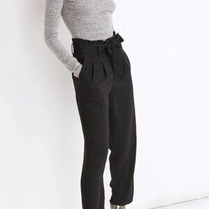 Madewell: Drapey Paperbag Pants (Black) Size 4